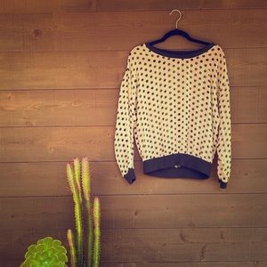 Sheer polka dot long sleeve top